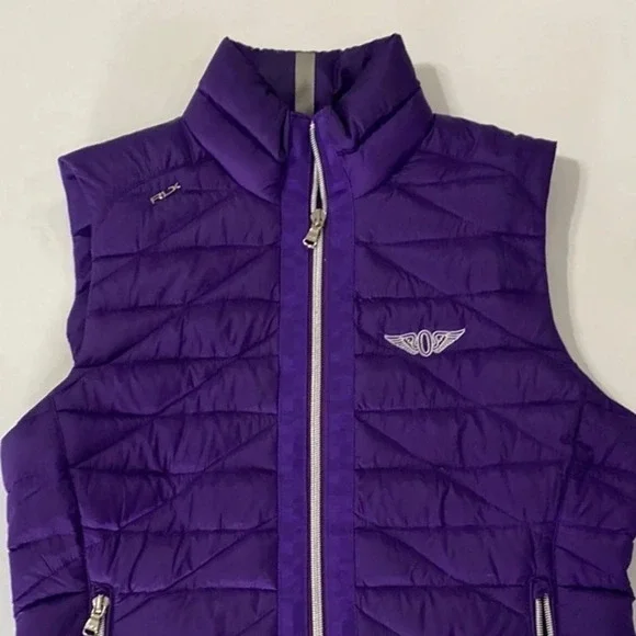 RLX Ralph Lauren Purple Down Filled Lightweight Quilted Puffer Vest Size Small - Picture 3 of 8